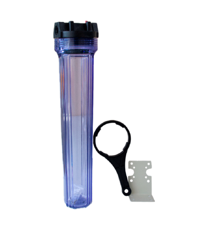HOUSING CLEAR 2.5" x 20" 3/4" NPT BLACK