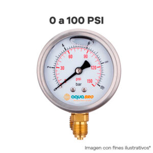 MANÓMETRO AQUABRO GLICERINA 0-100 PSI