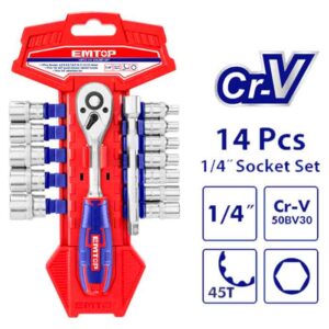 ESKT14141 JUEGO LLAVE RATCHET 14PZ 1/4"