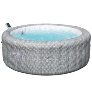 Jacuzzi Inflable SaluSpa® 1.96m x 71cm Bali MaxHold EnergySense UltraFit Smart AirJet 6 Grey Rattan Round