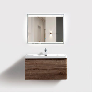 MUEBLE PARA BAÑO CON ESPEJO Y LAVAMANOS HAPPY 0.69x0.47x0.45